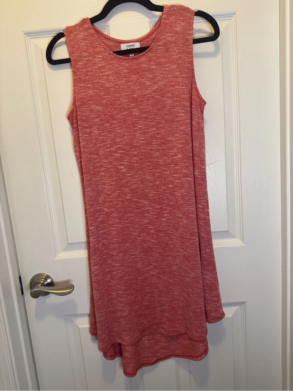 Crown & Ivy‎ Coral Sleeveless Swing Dress XL Casual Knit Midi